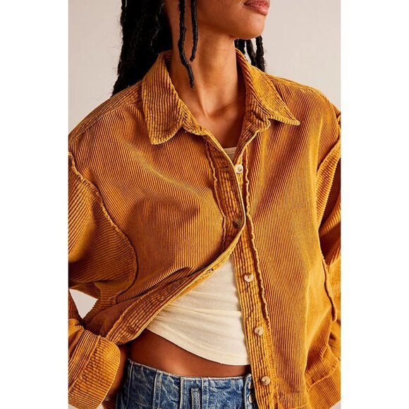 FREE PEOPLE Full Moon Cord Top / Bronze - Picture 2 of 13